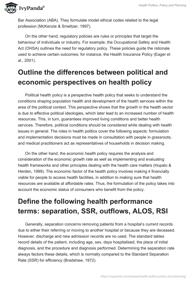 Health Politics, Policy and Planning. Page 2