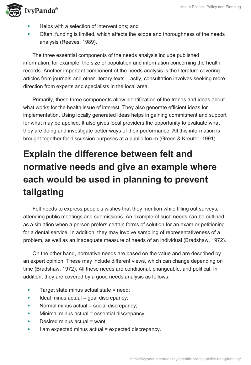 Health Politics, Policy and Planning. Page 4