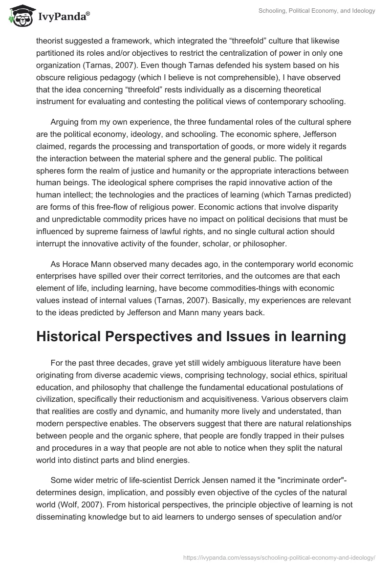 Schooling, Political Economy, and Ideology. Page 2