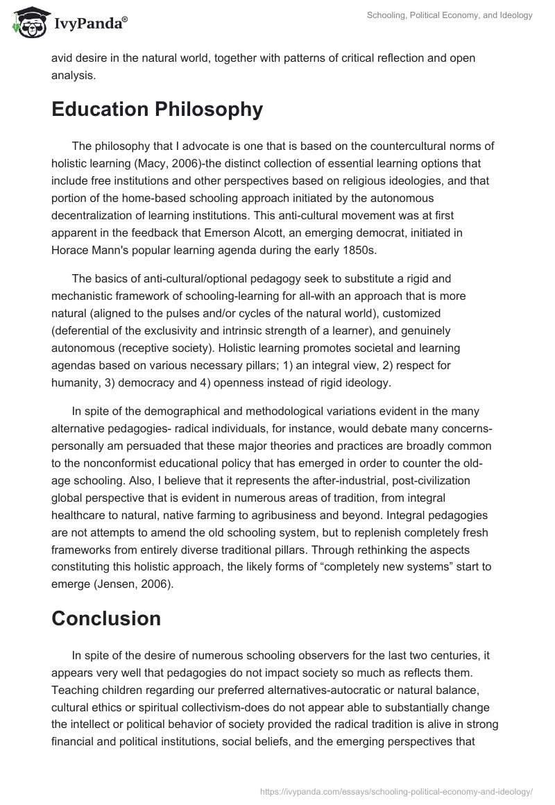 Schooling, Political Economy, and Ideology. Page 3