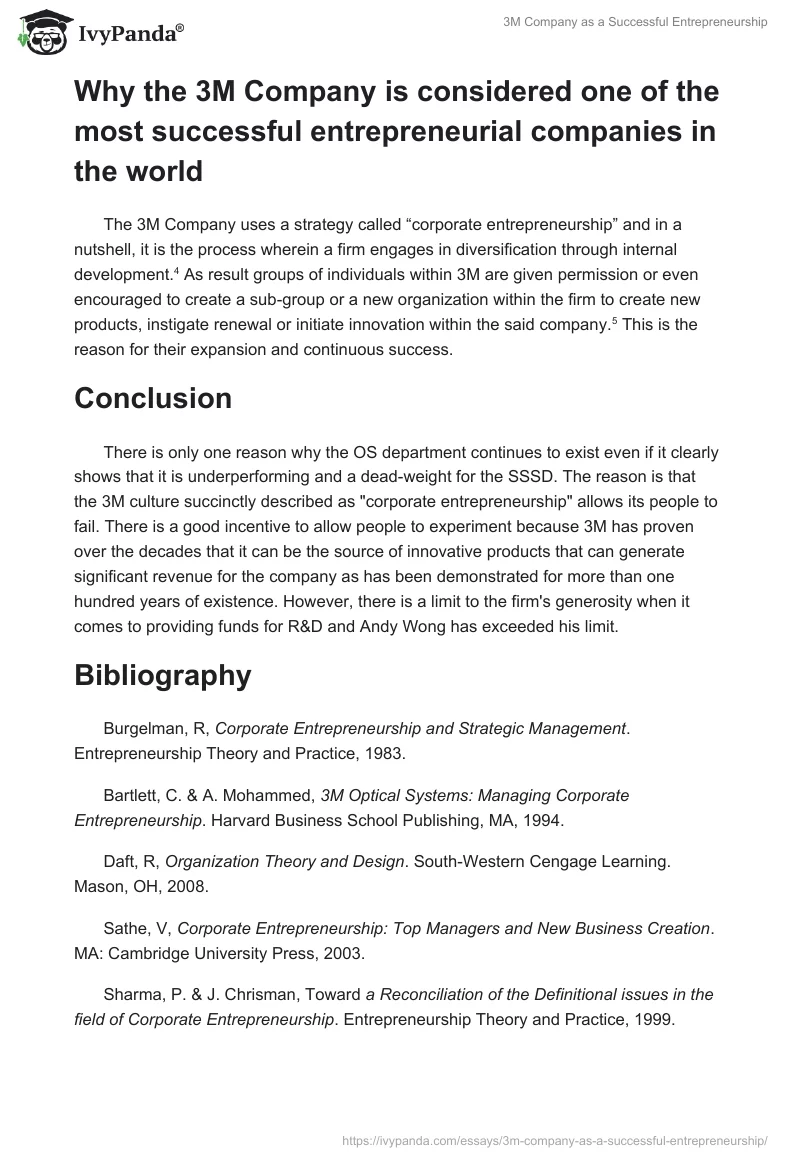 3M Company as a Successful Entrepreneurship. Page 4
