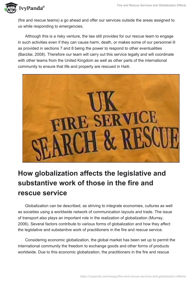 Fire and Rescue Services and Globalization Effects. Page 3