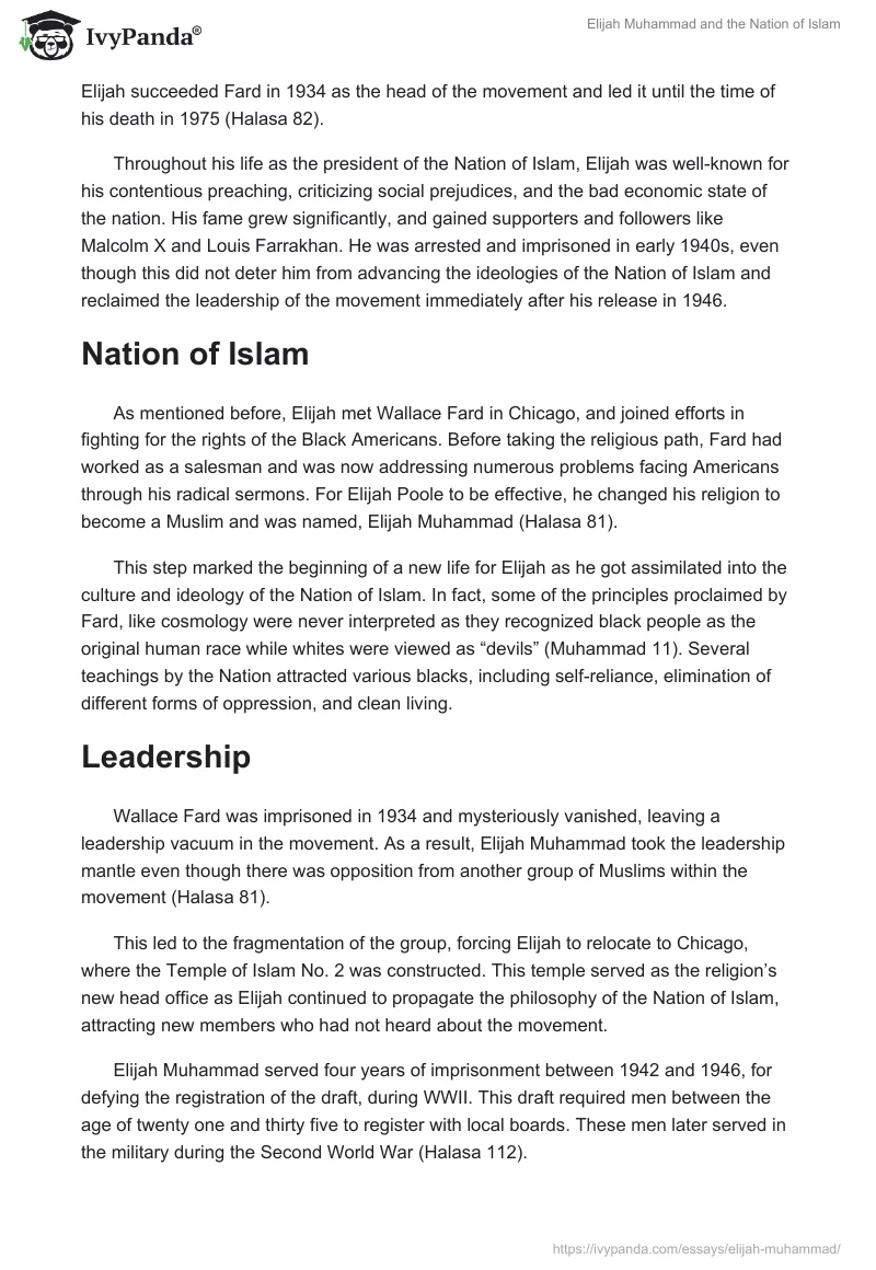 Elijah Muhammad and the Nation of Islam. Page 2