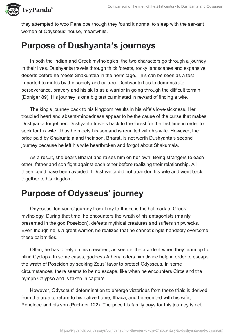 Comparison of the Men of the 21st Century to Dushyanta and Odysseus. Page 3