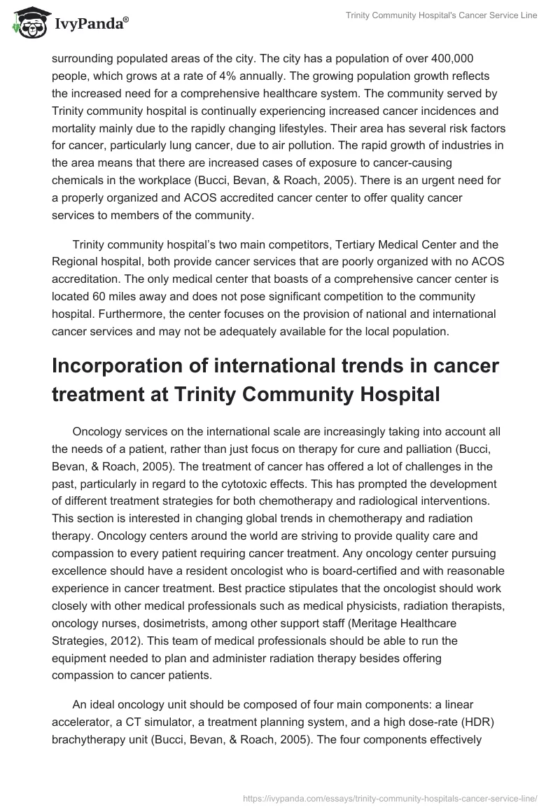 Trinity Community Hospital's Cancer Service Line. Page 2