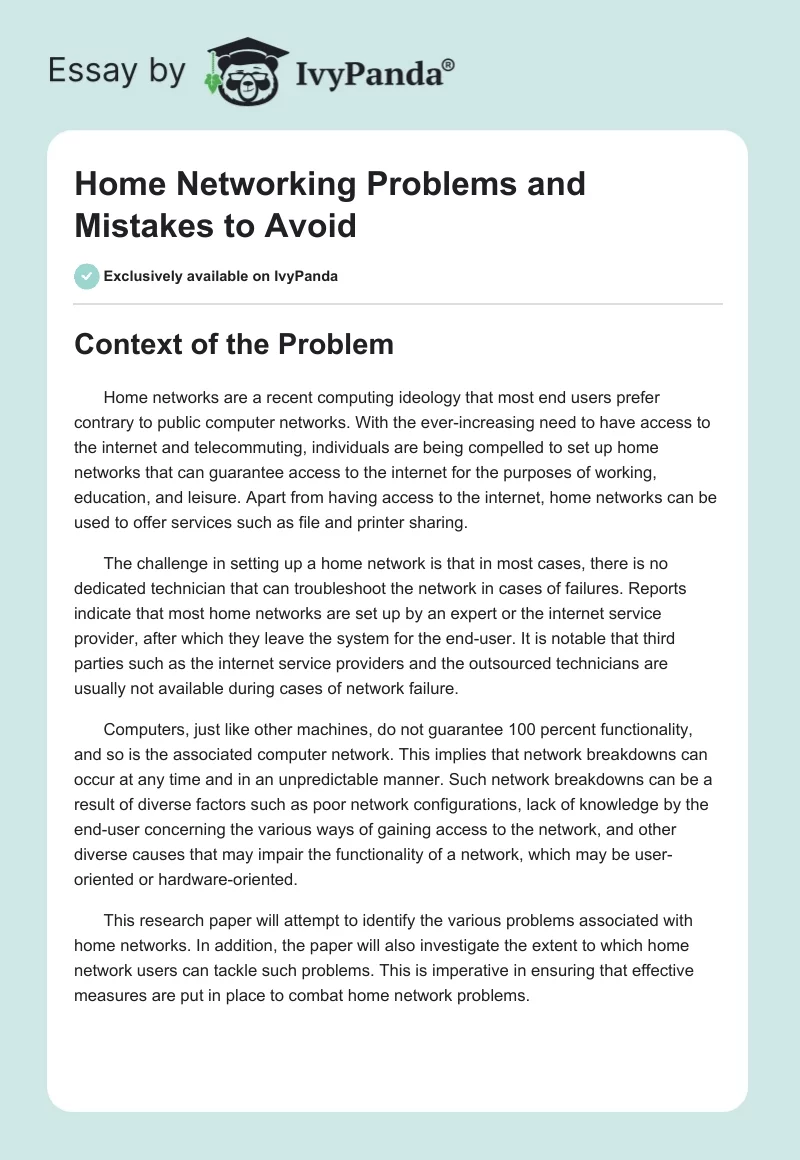 Home Networking Problems and Mistakes to Avoid. Page 1