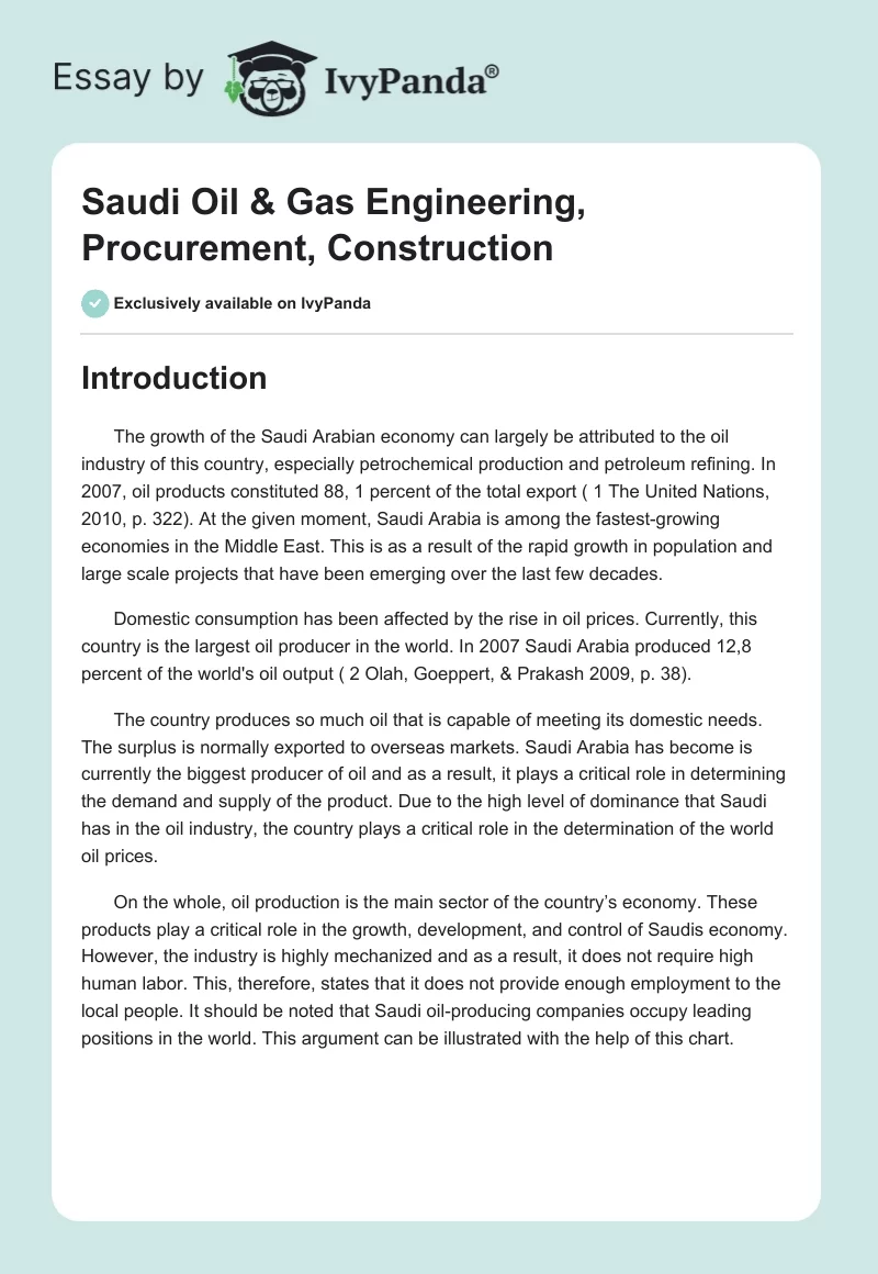 Saudi Oil & Gas Engineering, Procurement, Construction. Page 1