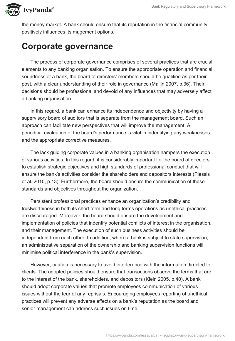 Bank Regulatory and Supervisory Framework. Page 4