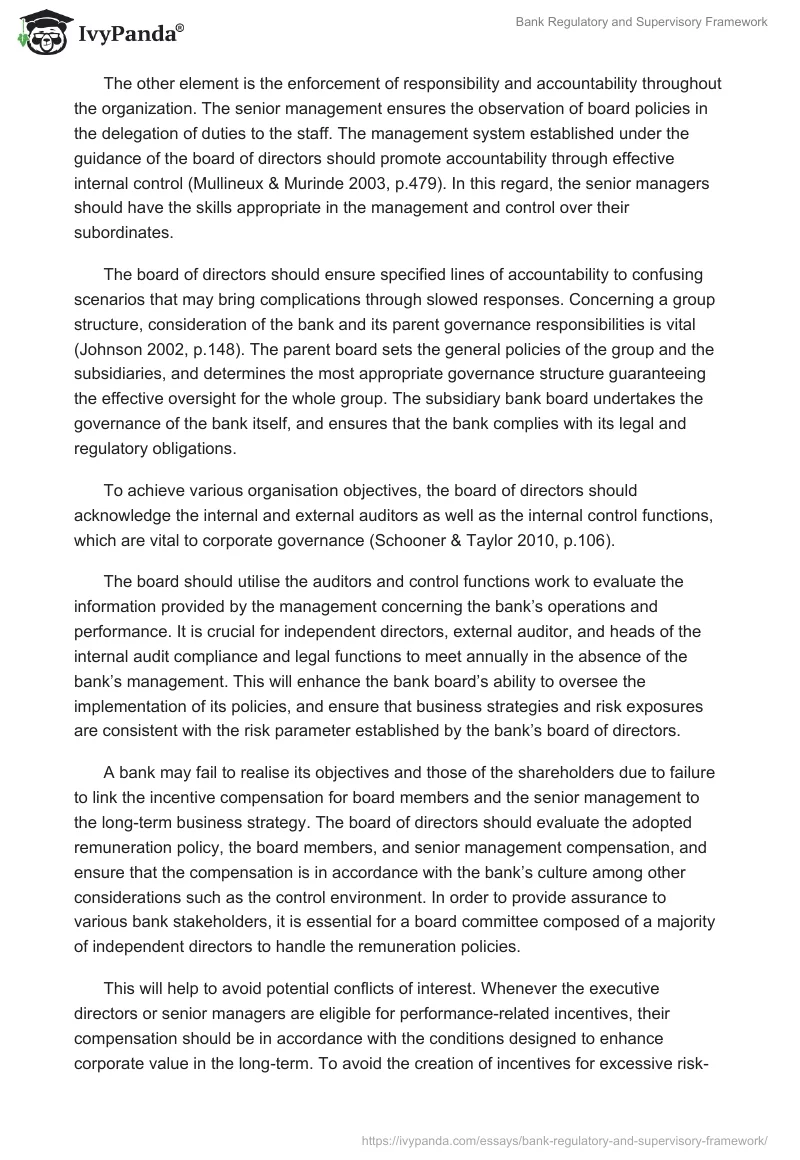 Bank Regulatory and Supervisory Framework. Page 5
