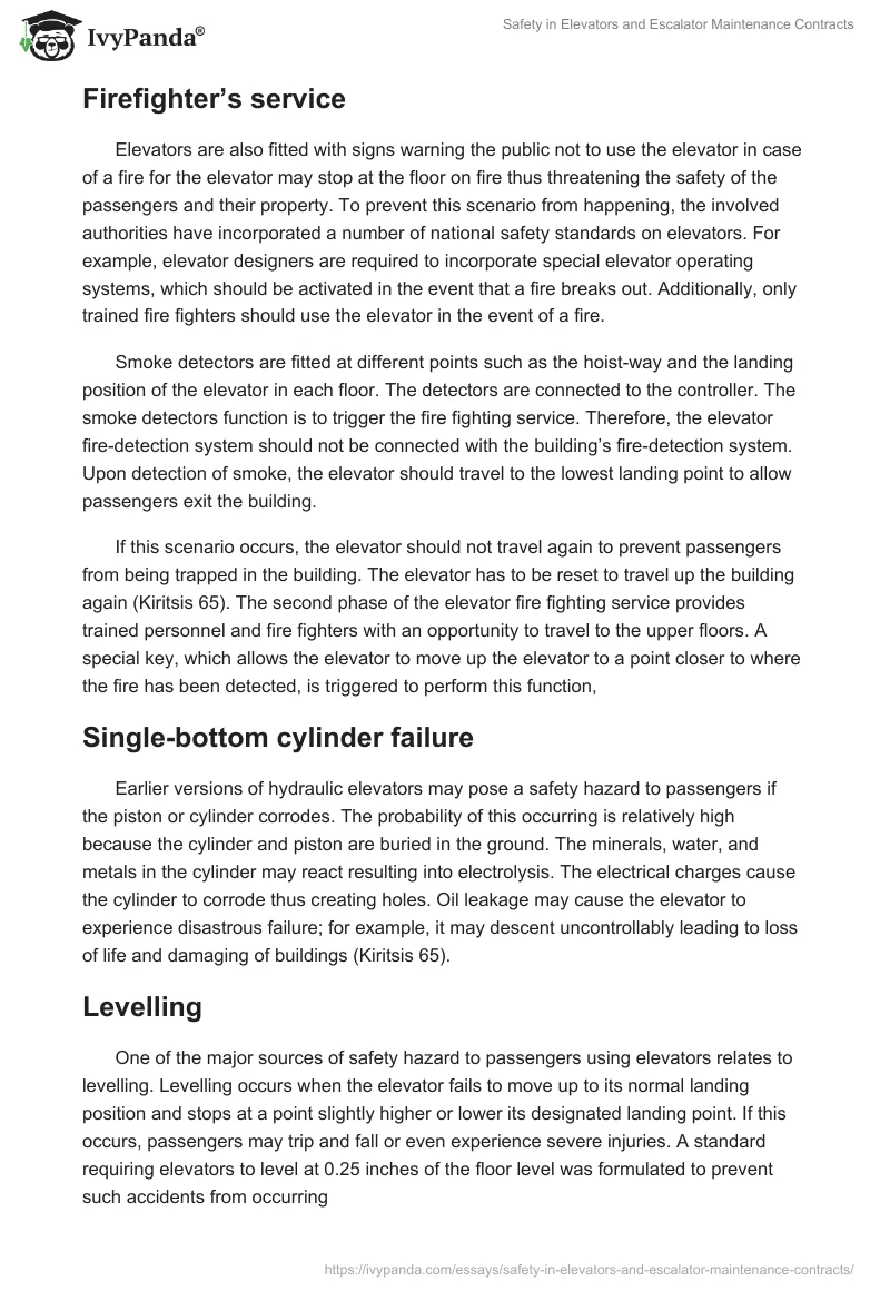 Safety in Elevators and Escalator Maintenance Contracts. Page 4