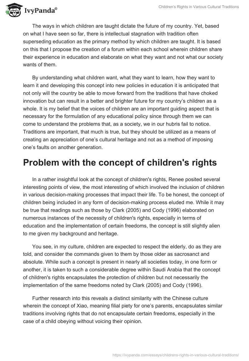 Children’s Rights in Various Cultural Traditions. Page 2