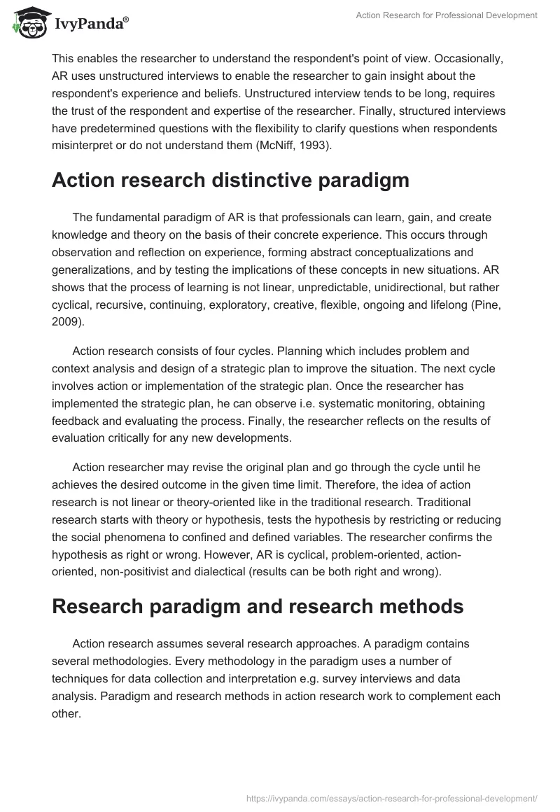 Action Research for Professional Development. Page 3
