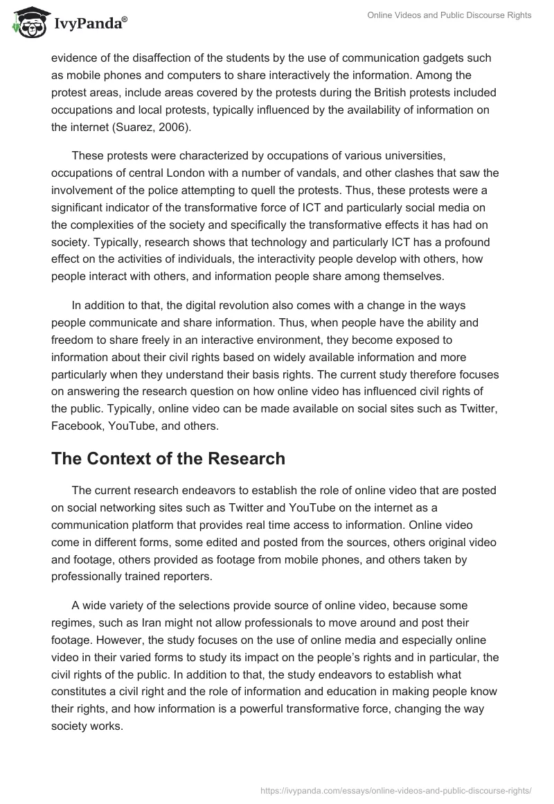 Online Videos and Public Discourse Rights. Page 5