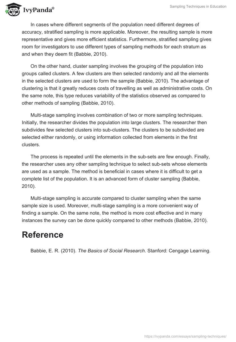 Sampling Techniques in Education. Page 2
