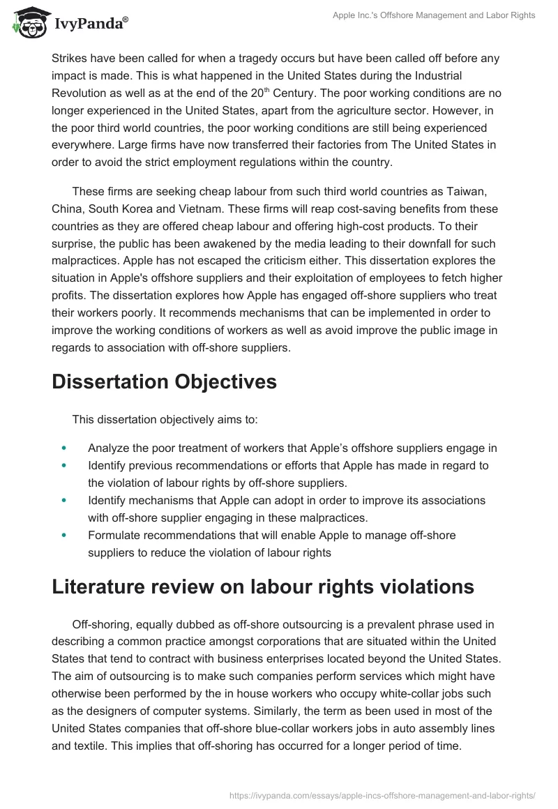 Apple Inc.'s Offshore Management and Labor Rights. Page 2