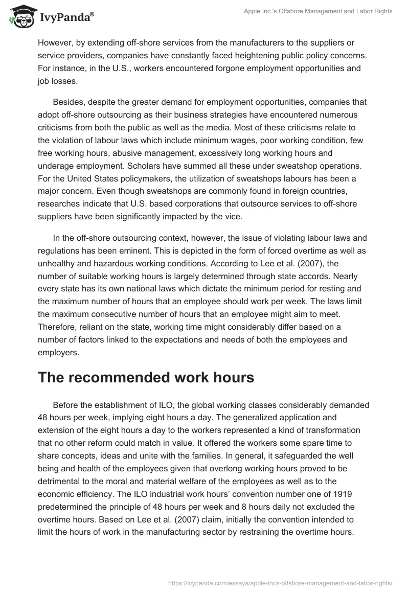 Apple Inc.'s Offshore Management and Labor Rights. Page 3