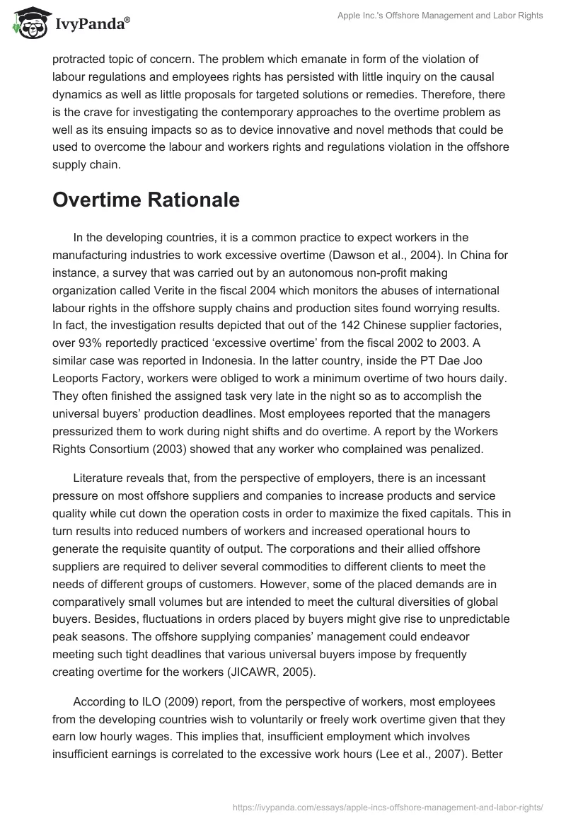 Apple Inc.'s Offshore Management and Labor Rights. Page 5