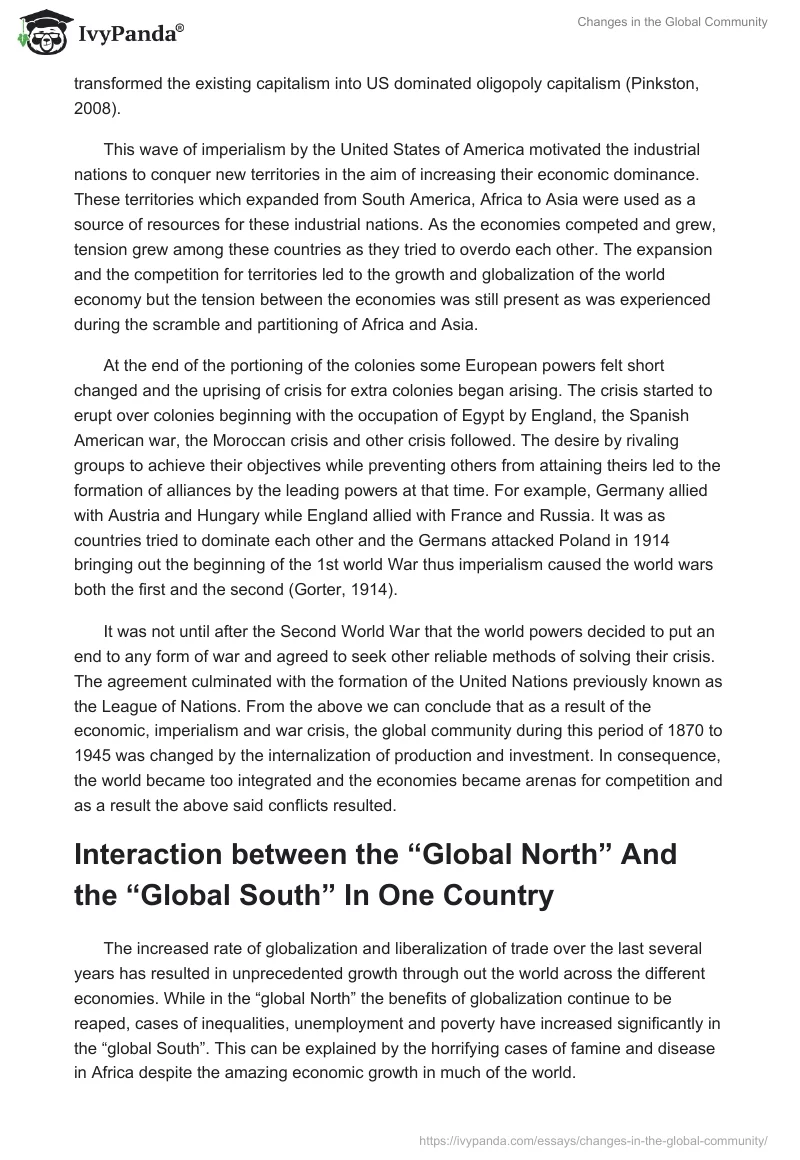 Changes in the Global Community. Page 2
