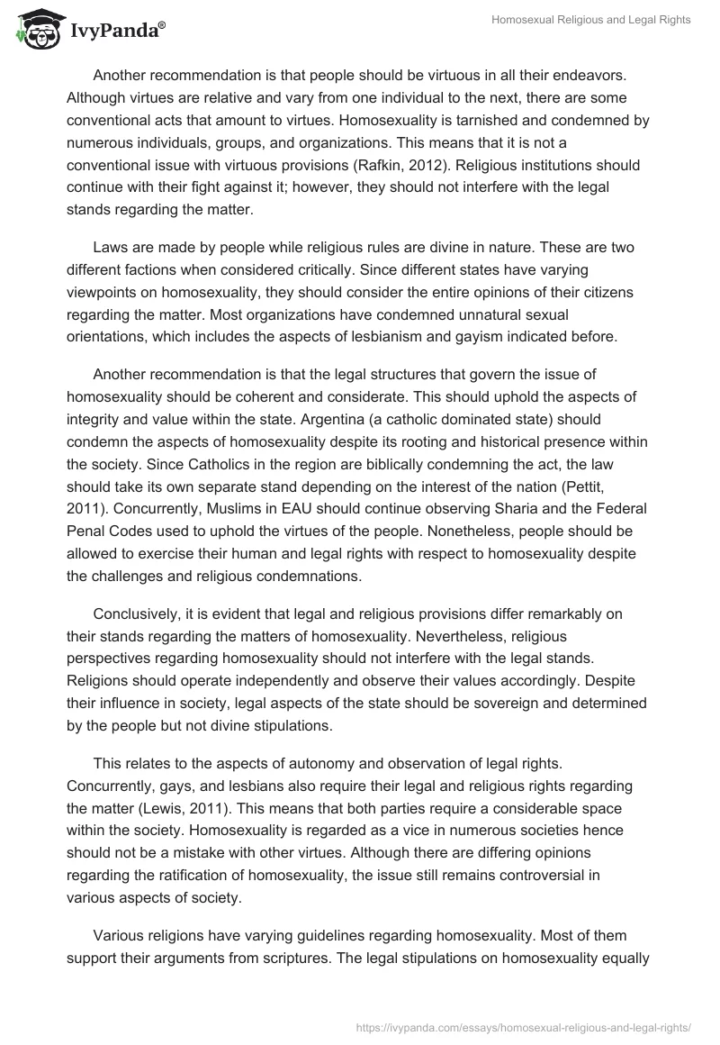 Homosexual Religious and Legal Rights. Page 2