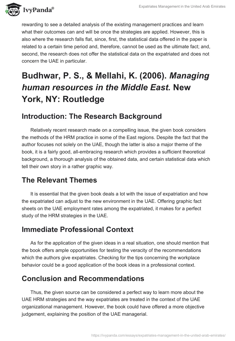 Expatriates Management in the United Arab Emirates. Page 5
