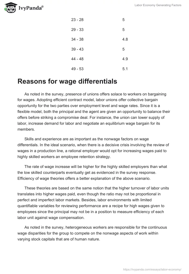 Labor Economy Generating Factors. Page 3