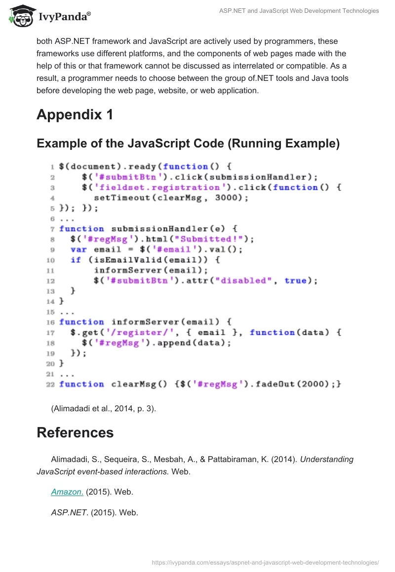 ASP.NET and JavaScript Web Development Technologies. Page 4