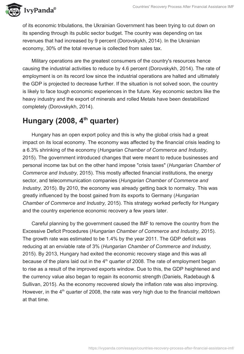 Countries' Recovery Process After Financial Assistance IMF. Page 3