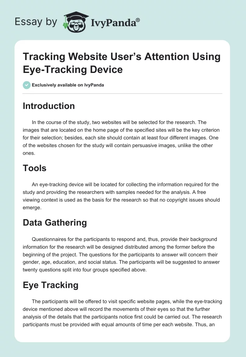 Tracking Website User’s Attention Using Eye-Tracking Device. Page 1