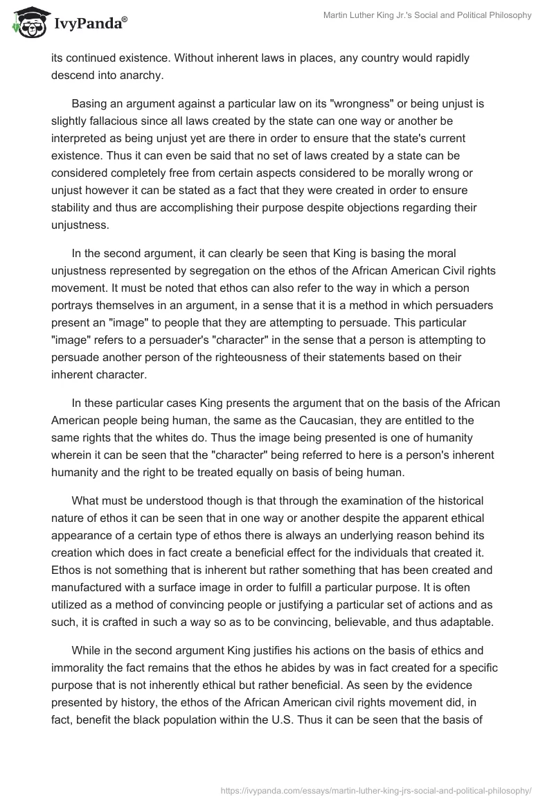 Martin Luther King Jr.'s Social and Political Philosophy. Page 3