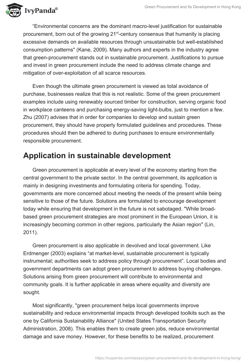 Green Procurement and Its Development in Hong Kong. Page 3