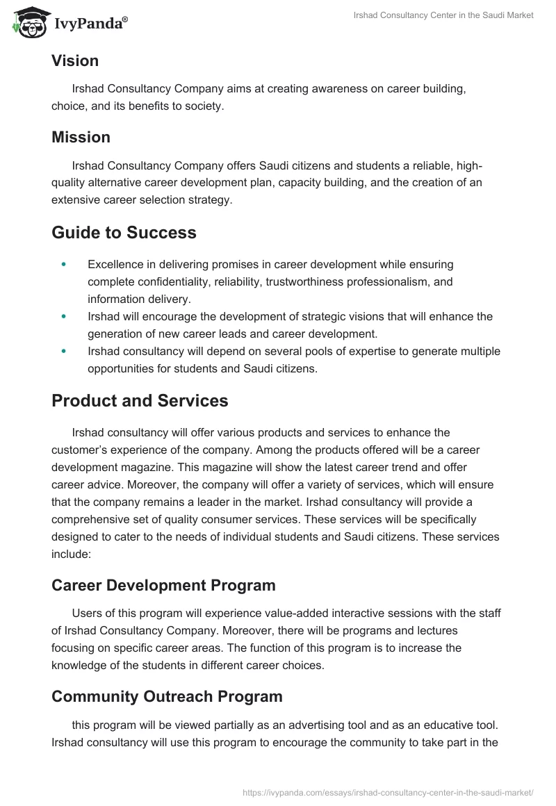 Irshad Consultancy Center in the Saudi Market. Page 3