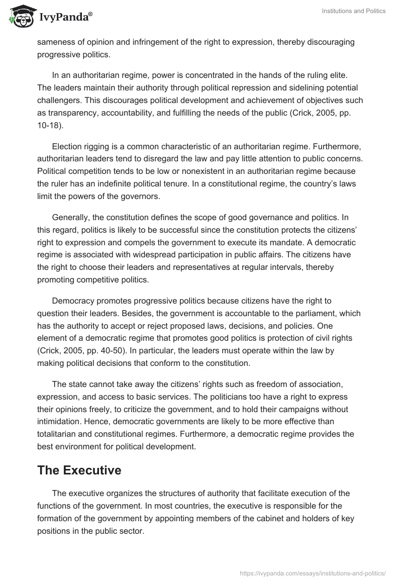 Institutions and Politics. Page 3