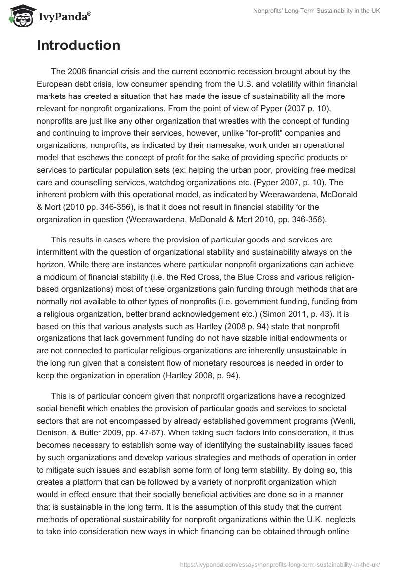 Nonprofits' Long-Term Sustainability in the UK. Page 2