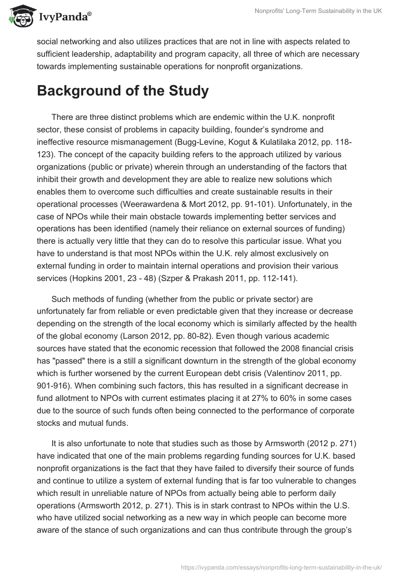 Nonprofits' Long-Term Sustainability in the UK. Page 3