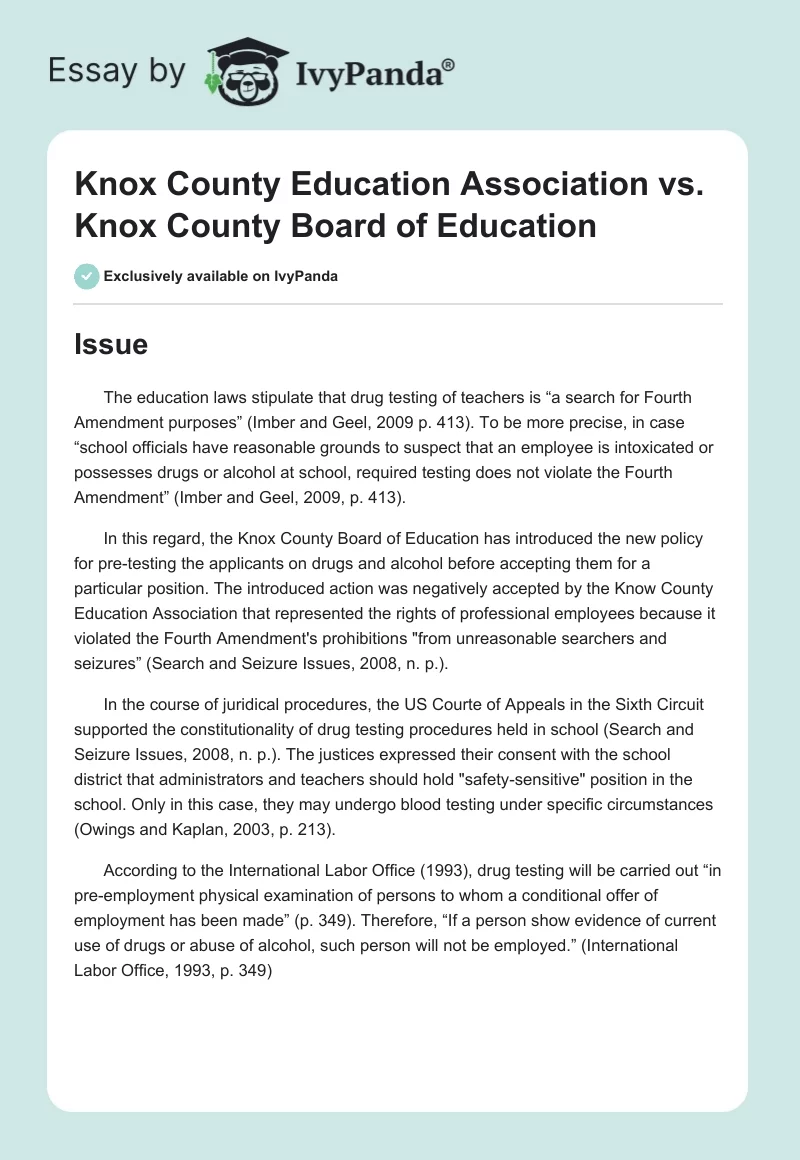 Knox County Education Association vs. Knox County Board of Education. Page 1