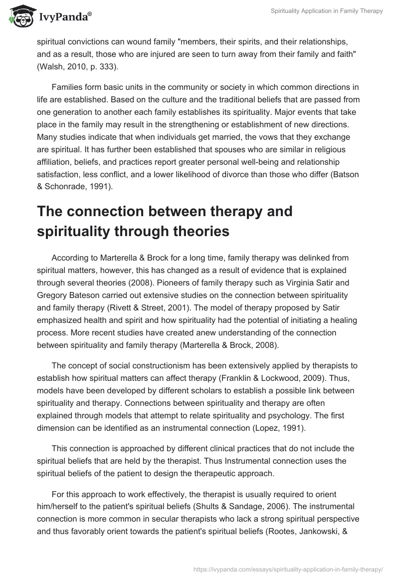 Spirituality Application in Family Therapy. Page 2