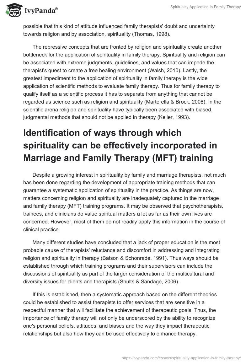 Spirituality Application in Family Therapy. Page 4