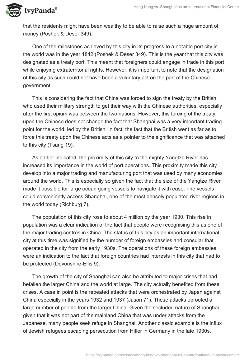 Hong Kong vs. Shanghai as an International Financial Center. Page 5