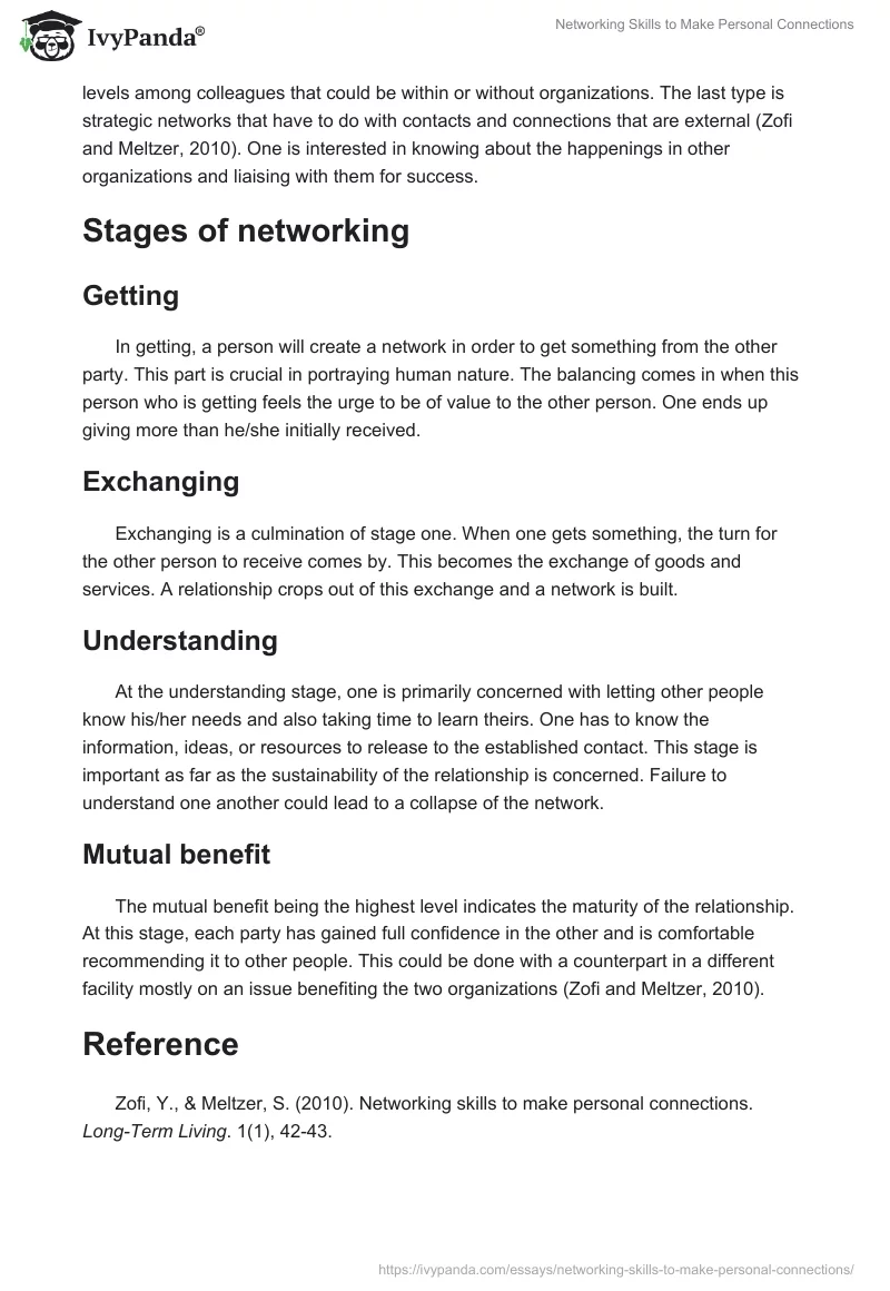 Networking Skills to Make Personal Connections. Page 2