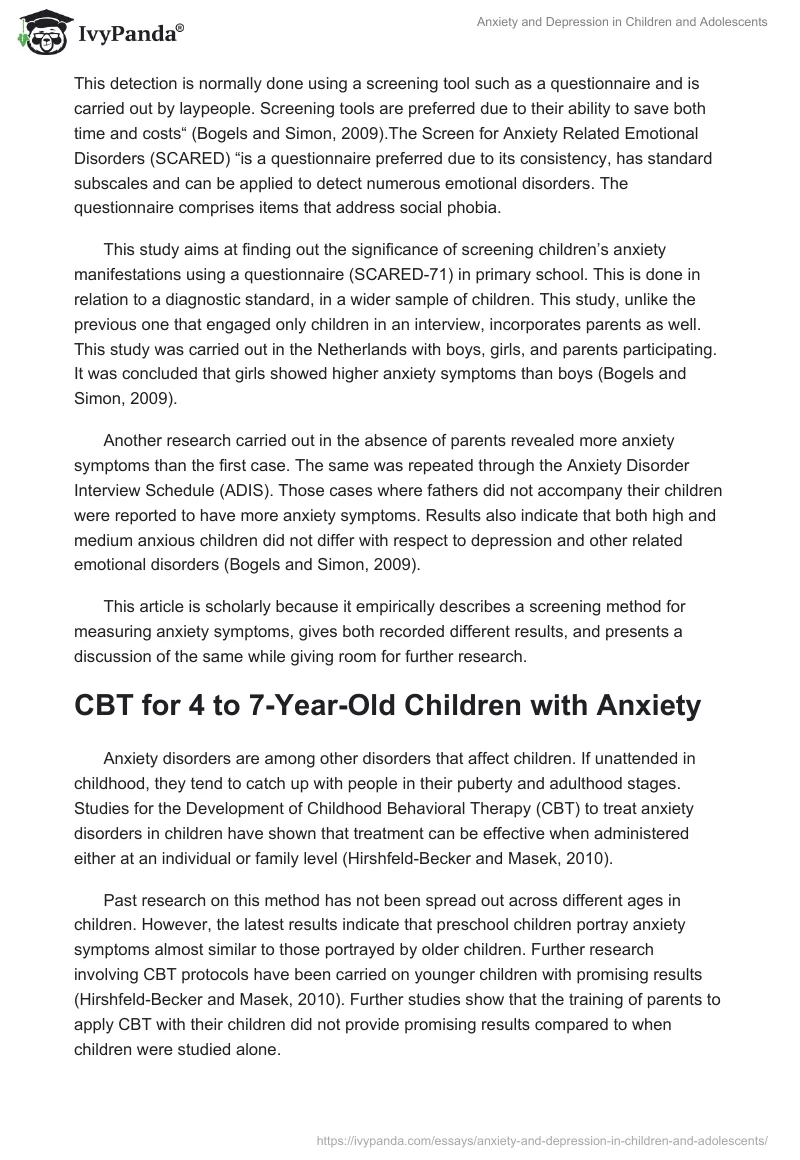 Anxiety and Depression in Children and Adolescents. Page 3