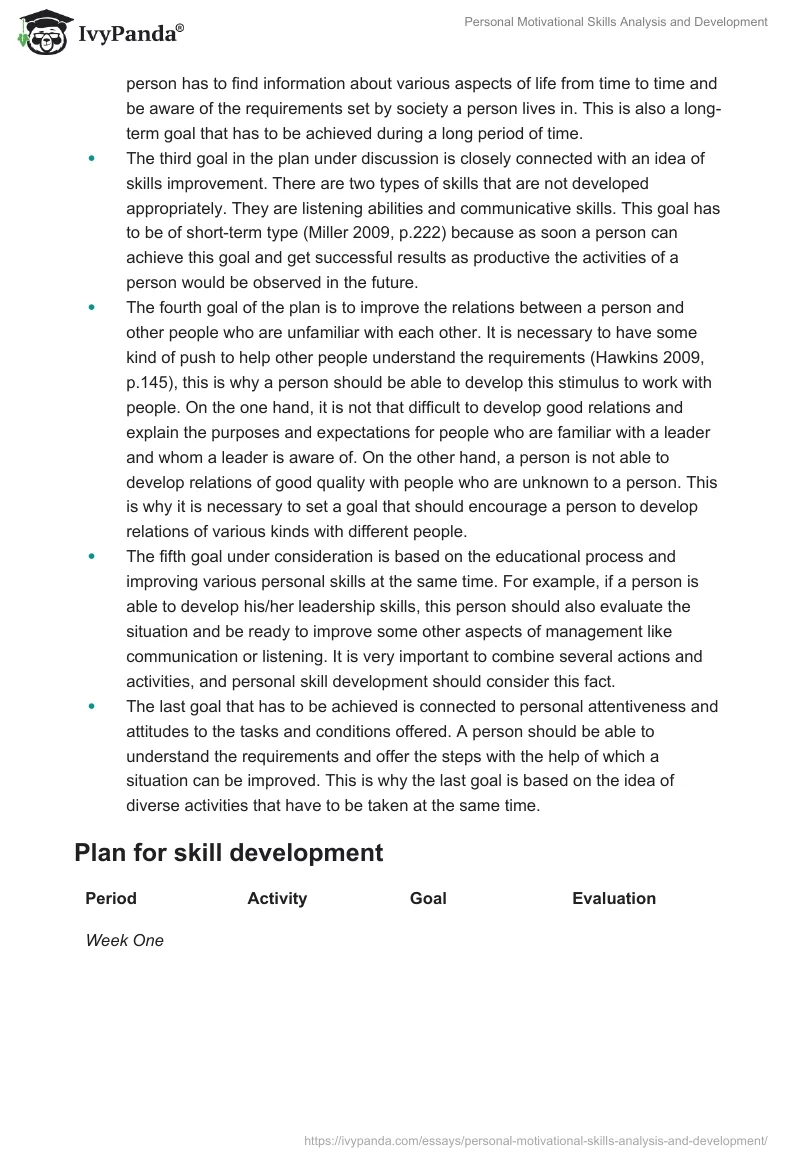 Personal Motivational Skills Analysis and Development. Page 5