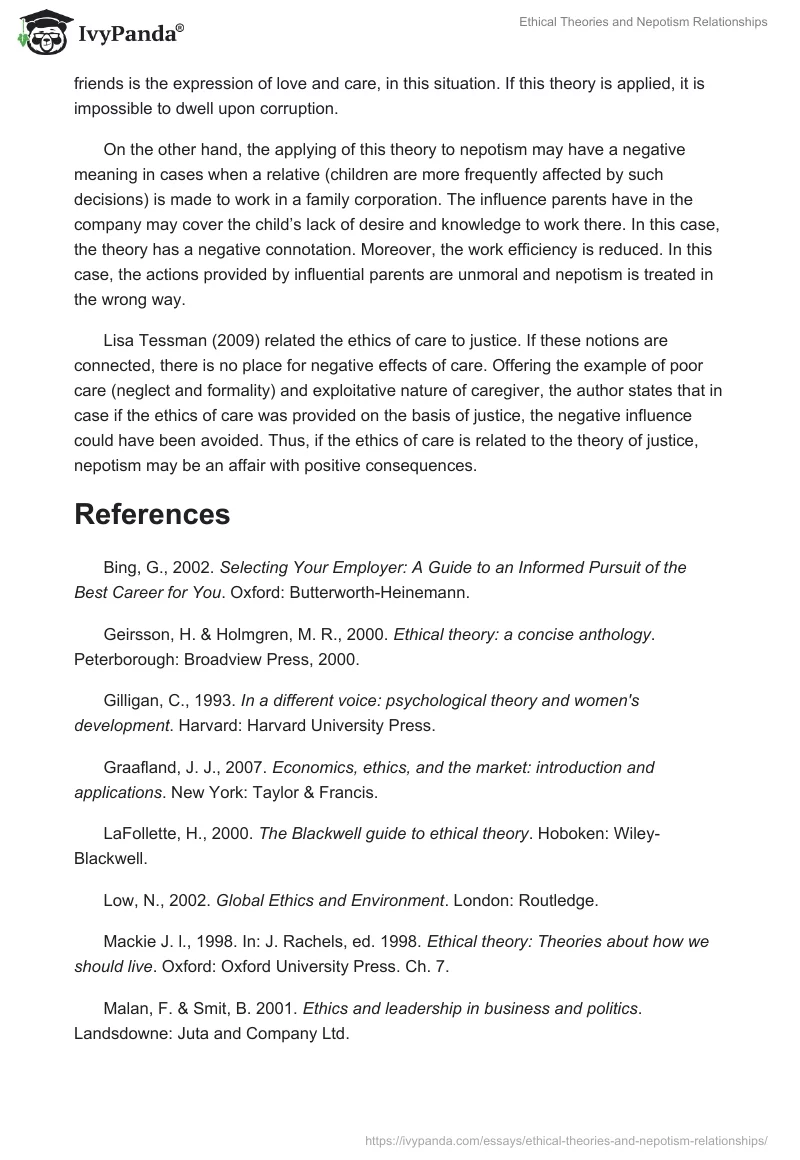 Ethical Theories and Nepotism Relationships. Page 5