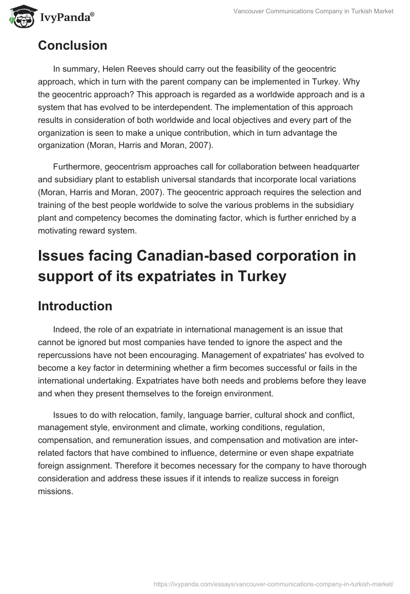 Vancouver Communications Company in Turkish Market. Page 5