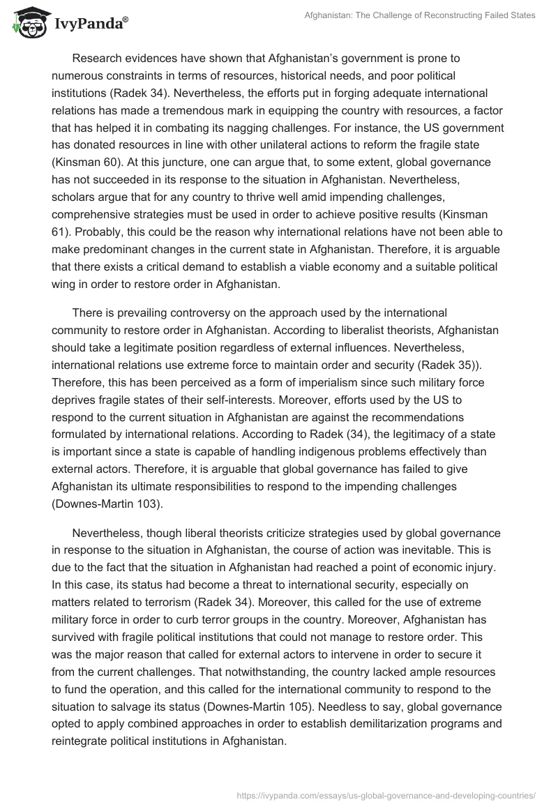 Afghanistan: The Challenge of Reconstructing "Failed" States. Page 2