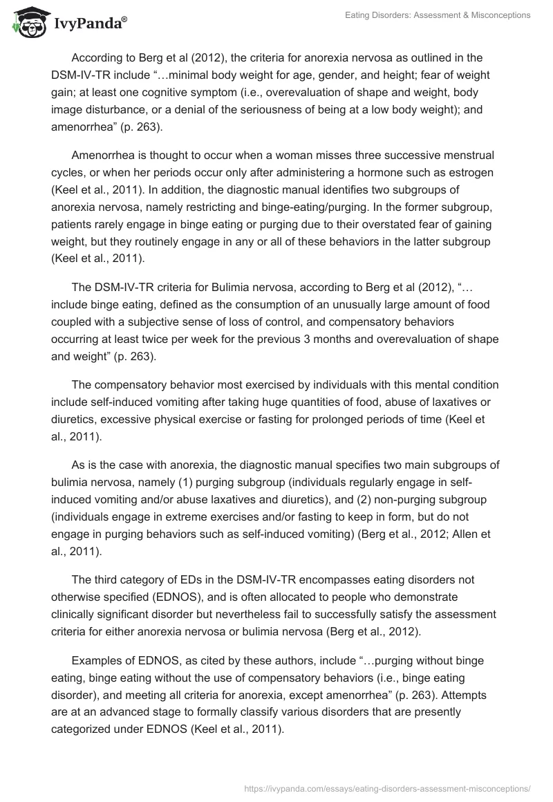 Eating Disorders: Assessment & Misconceptions. Page 2