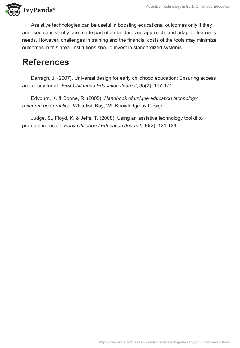 Assistive Technology in Early Childhood Education. Page 2