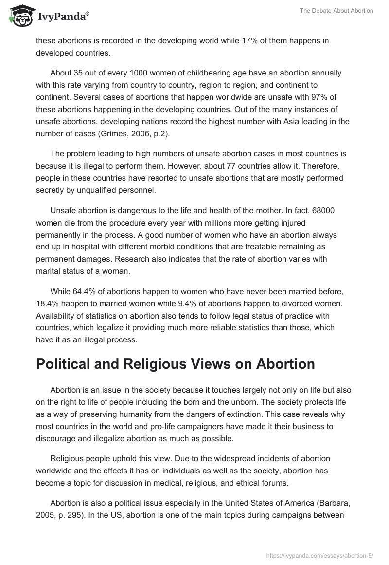 The Debate About Abortion. Page 2