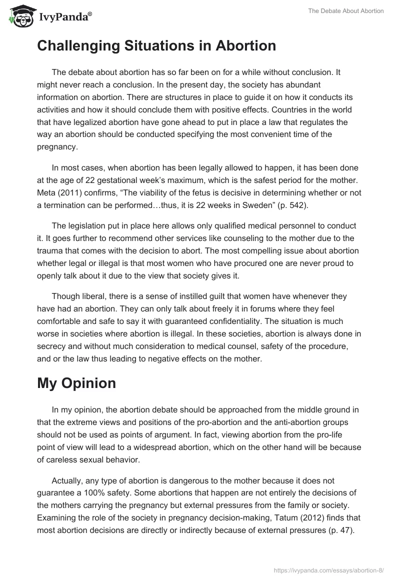 The Debate About Abortion. Page 4