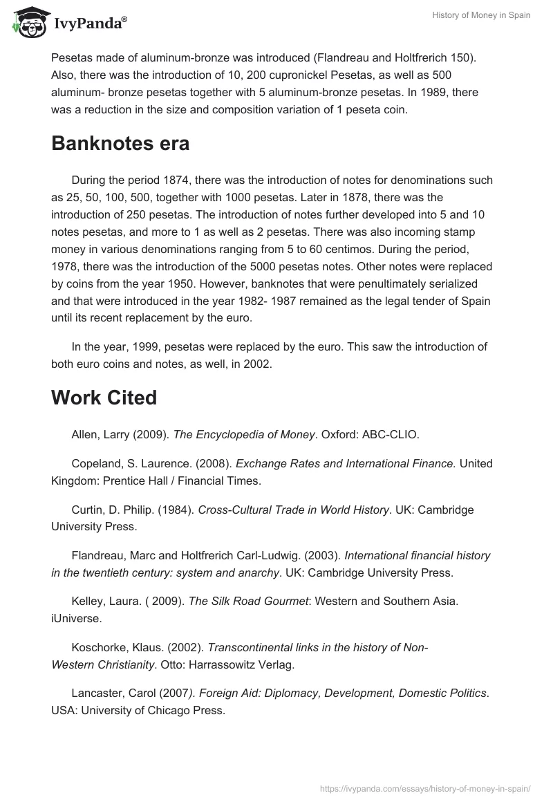 History of Money in Spain. Page 2