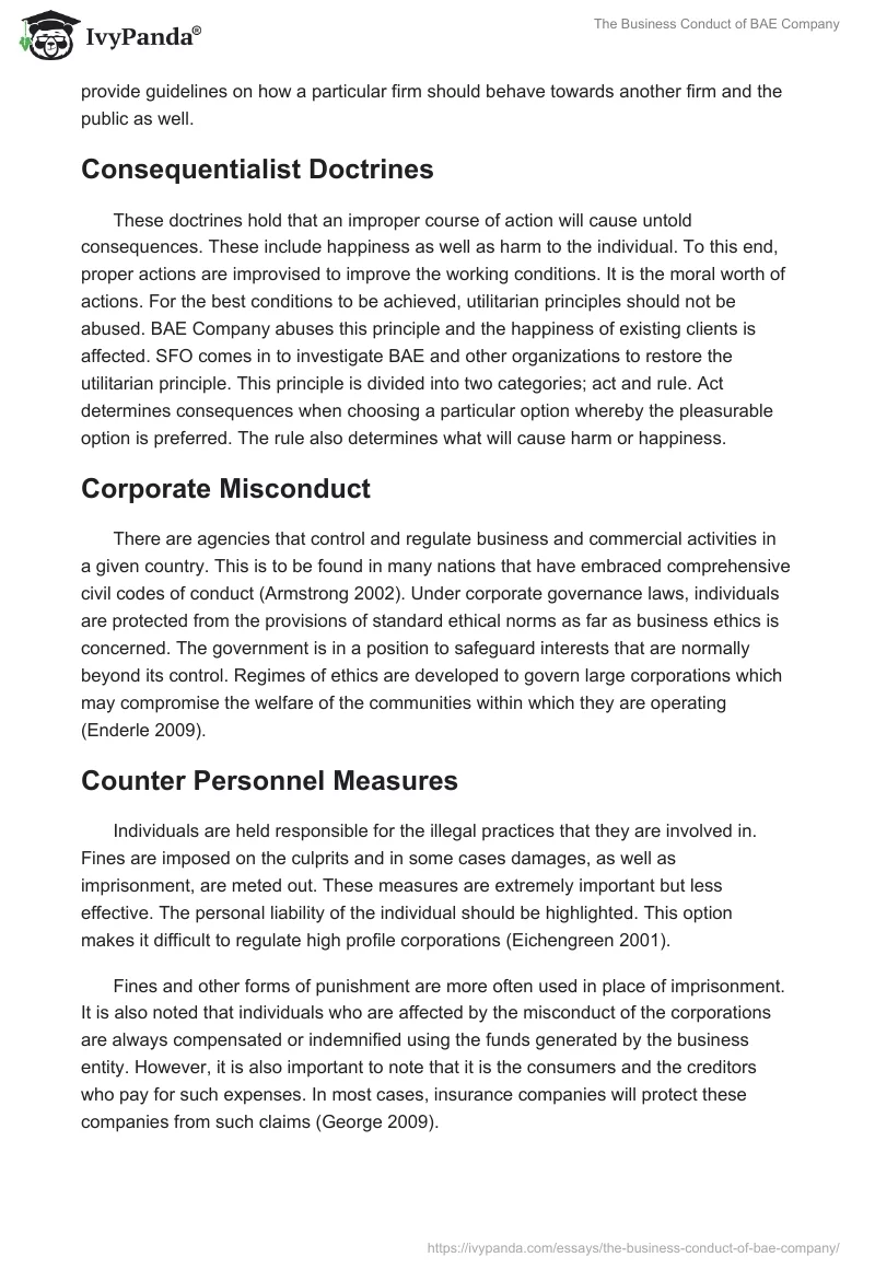 The Business Conduct of BAE Company. Page 5